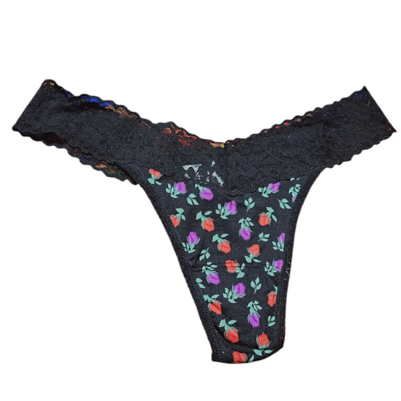 New Hanky Panky OS Printed DreamEase Original Rise Thong English Rose Panties - Picture 1 of 3